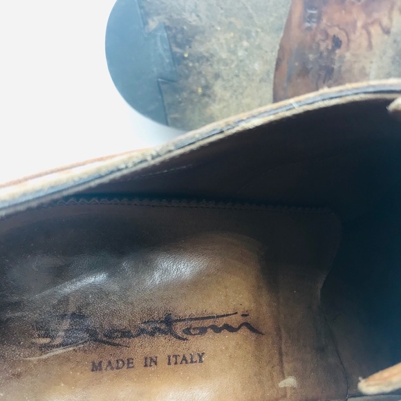 Santoni good year brown leather oxfords cap toe main image 4